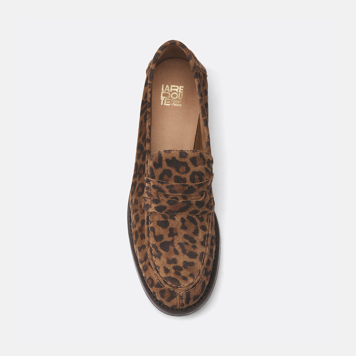 COLEÇÕES LA REDOUTE<br>Mocassins de couro com estampa de leopardo, assinatura FILIPINA