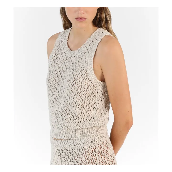 Masscob Pull Sans Manches Tusculum Coton et Lin | Naturel