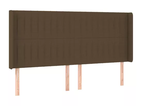 Sommier tapissier matelas et LED Marron foncé 160x200 cm Tissu