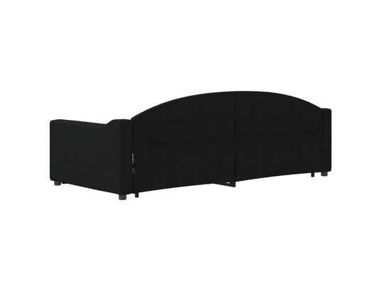 VIDAXL - Lit de jour avec gigogne et tiroirs noir 90x200 cm tissu