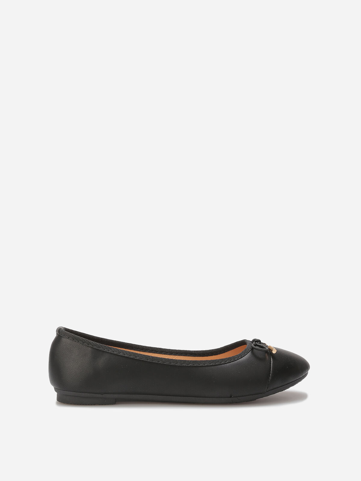 Ballerines en simili avec nœud- Noir