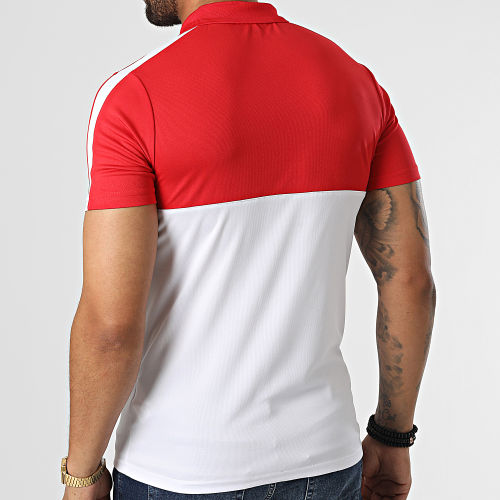 Polo Manches Courtes A Bandes 022 Blanc Rouge