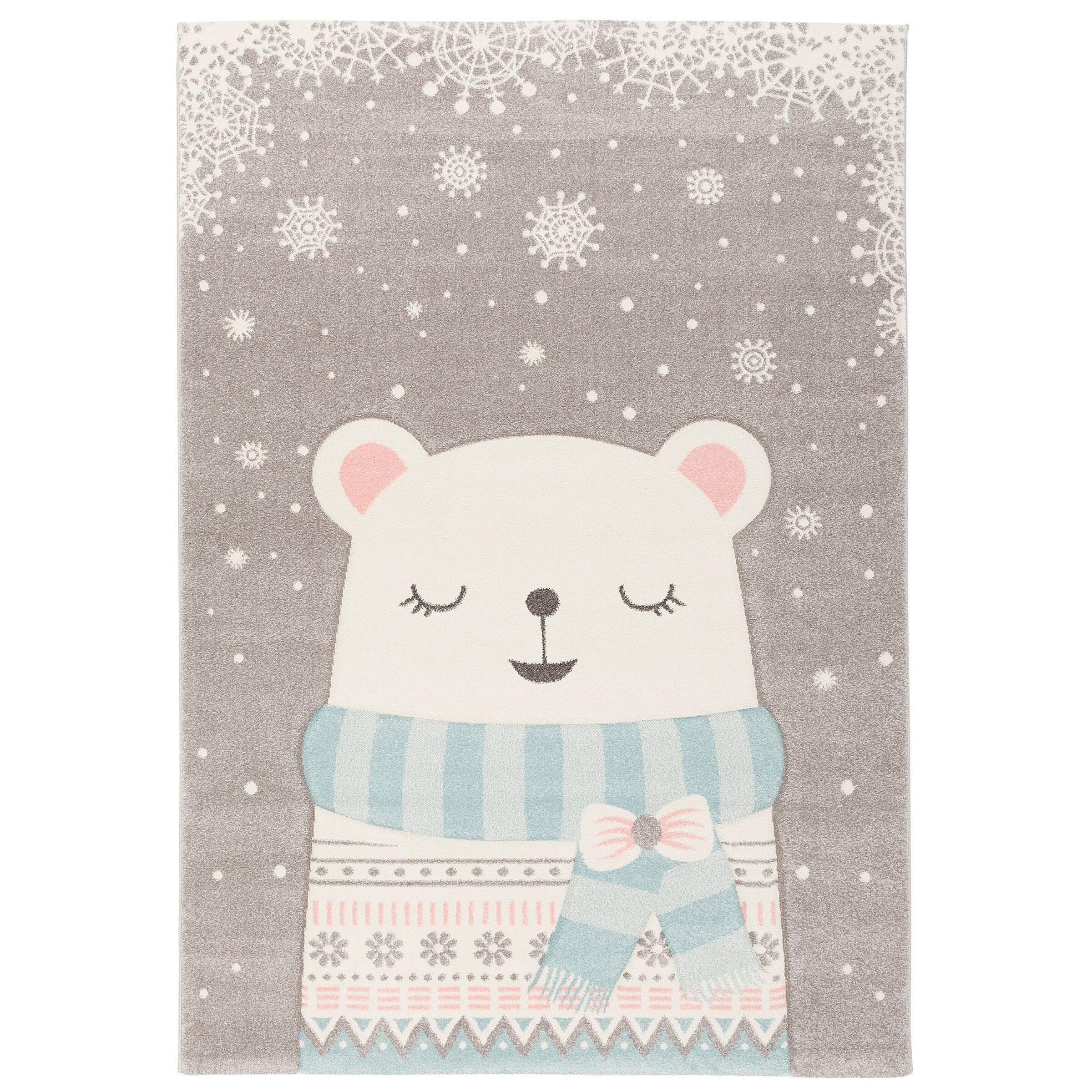 Pergamon Kinder Teppich Maui Kids Schnee Bär Grau
