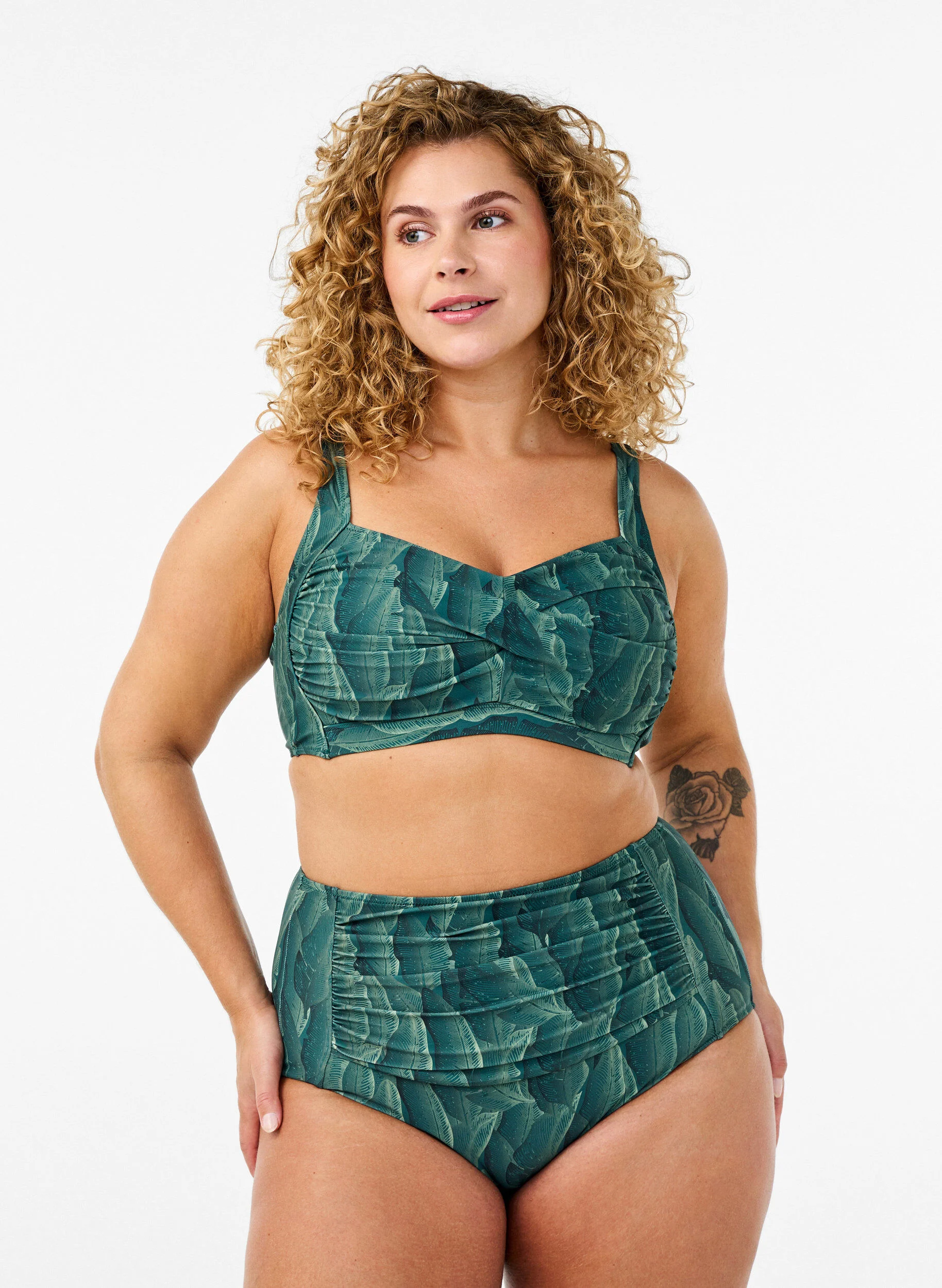 Bikini trusse med print og høj talje
