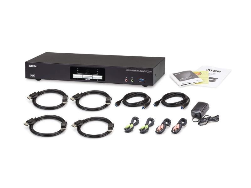 Aten KVM Switch CS1942DP 2-Port USB 3.0 4K DisplayPort Dual Display KVMP Switch