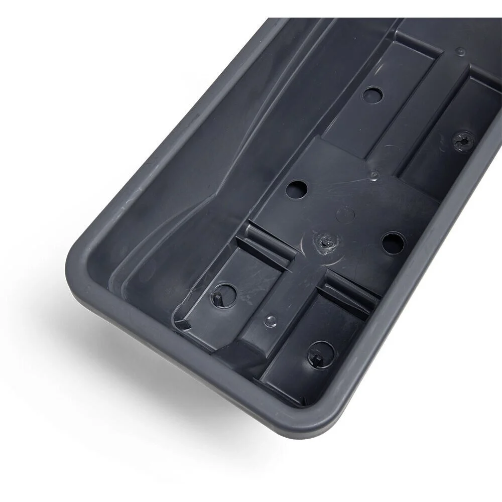 Lot de 3 balconnières 6L - 50x15x17cm plastique gris