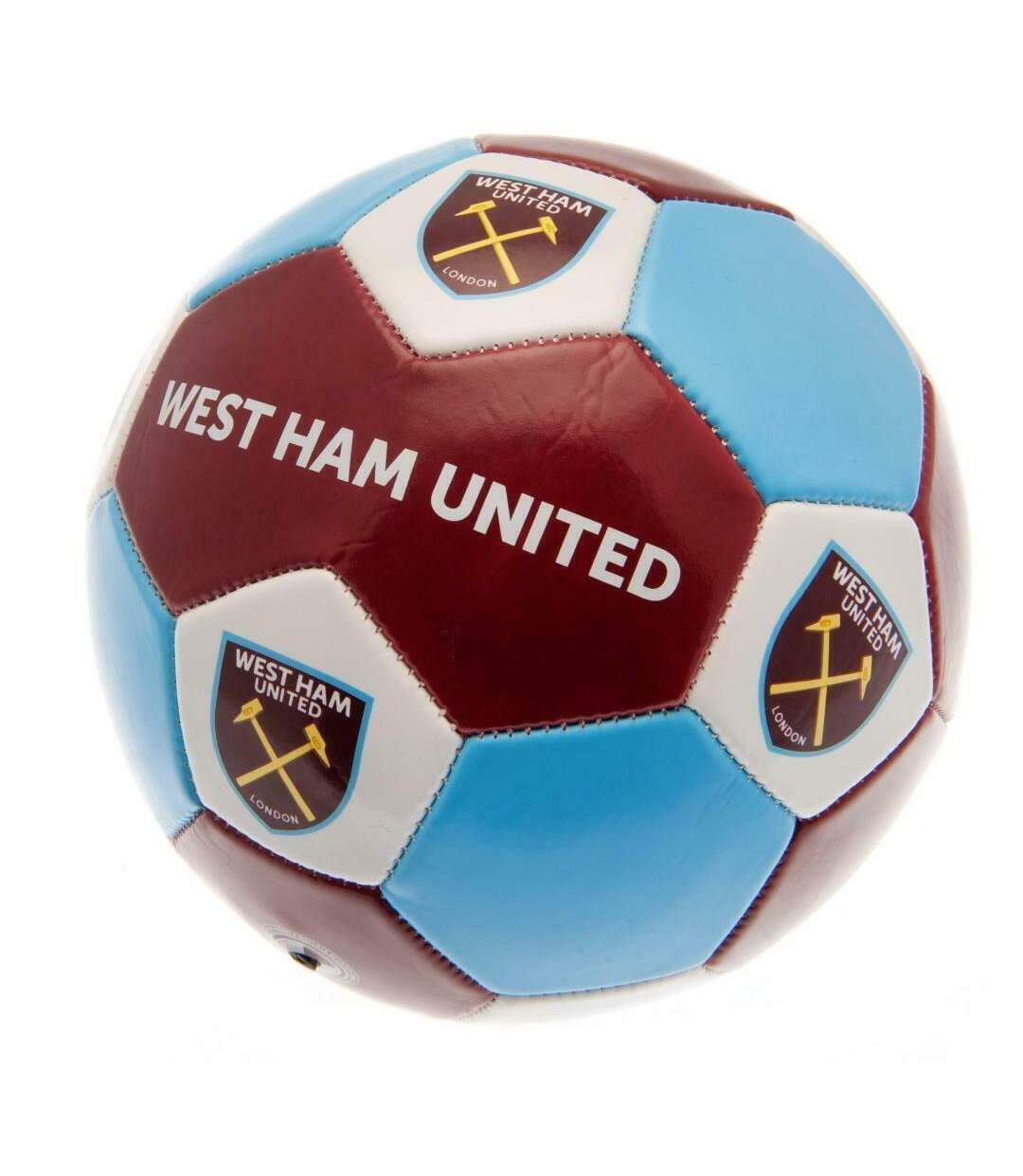 West Ham United FC - Ballon de foot (Bordeaux / Bleu ciel) (Taille 3) - UTSG20072