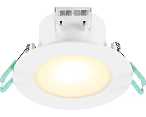 LED inbouwspot, dimbaar, IP65, 7W, 500 lm, 2200-3000 K, wit/mat, Ø 8,7/6,8-7,4 cm, 230 V