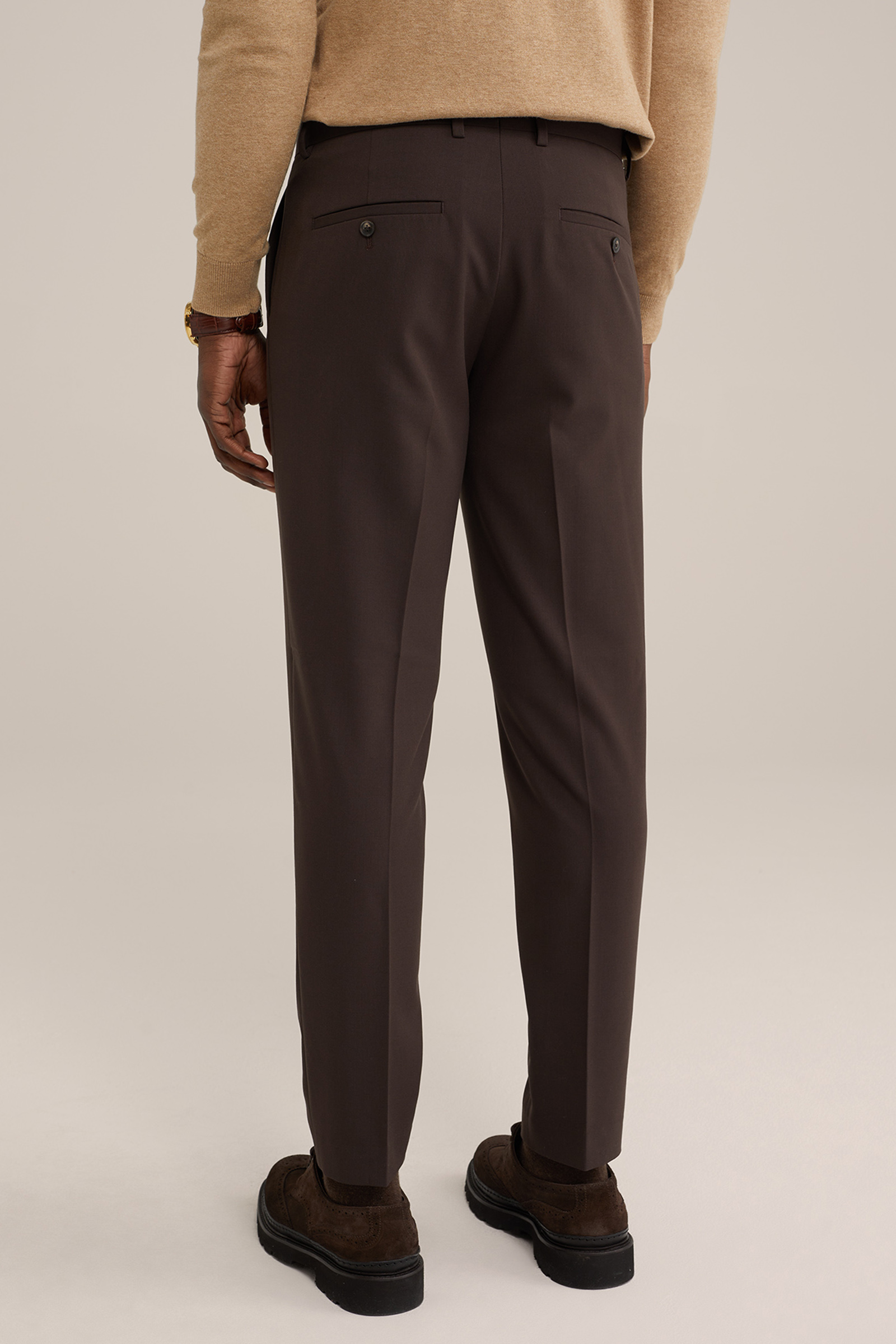 slim fit pantalon Fundamentals Roestbruin