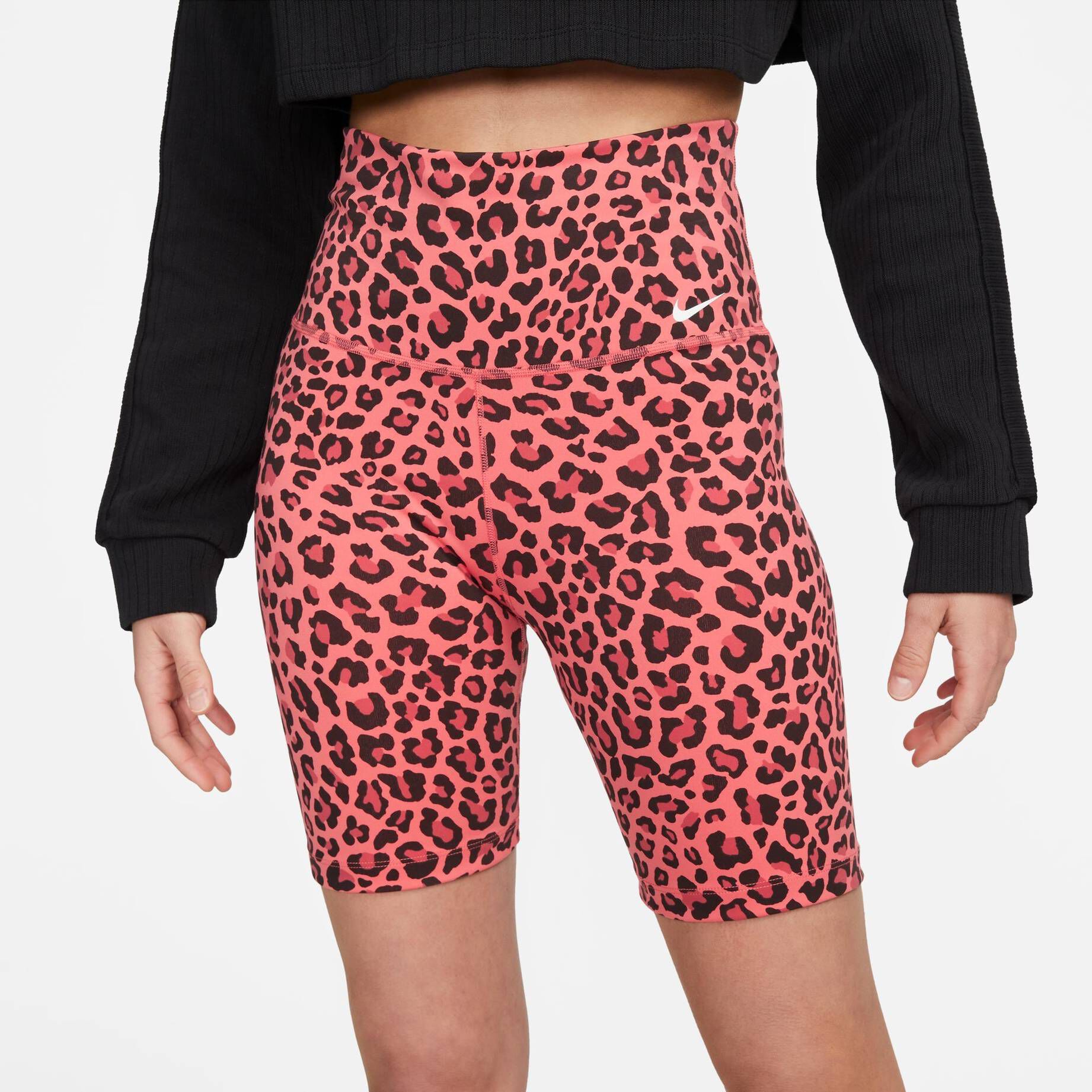 Nike| Damen Trainingstights NK ONE 7IN SHORT LEOPARD kurz