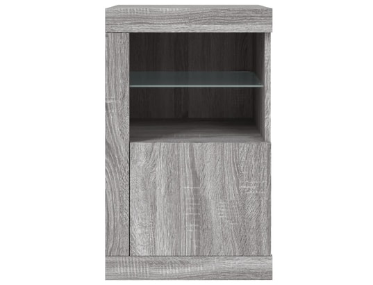 VIDAXL - Armoire de rangement Armoire latérale et lumières led sonoma gris bois d'ingénier...