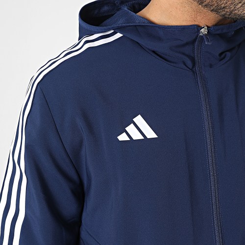 Veste Zippé Capuche A Bandes Tiro 23 Bleu Marine
