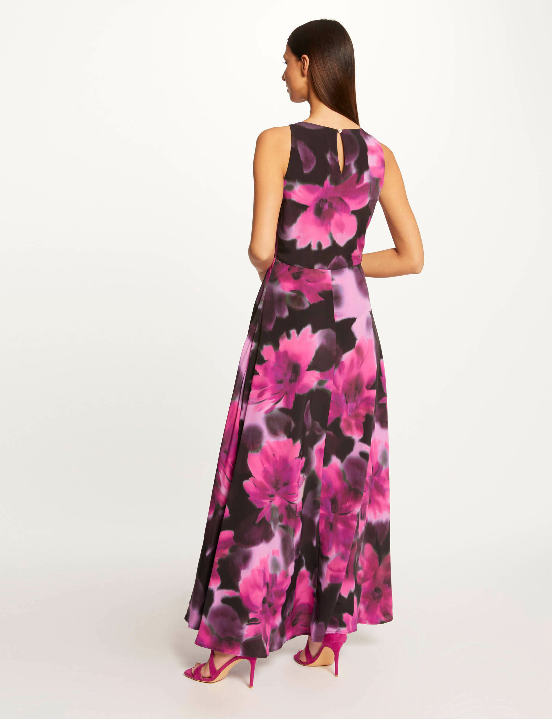 Robe longue trapèze imprimé abstrait multico femme - multico
