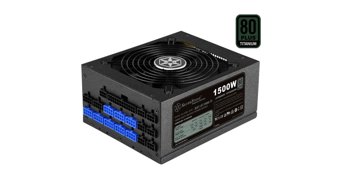 SilverStoneSST-ST1500-TI v2.0 modulaire 1500 watt voeding   (Zwart, 8x PCIe)