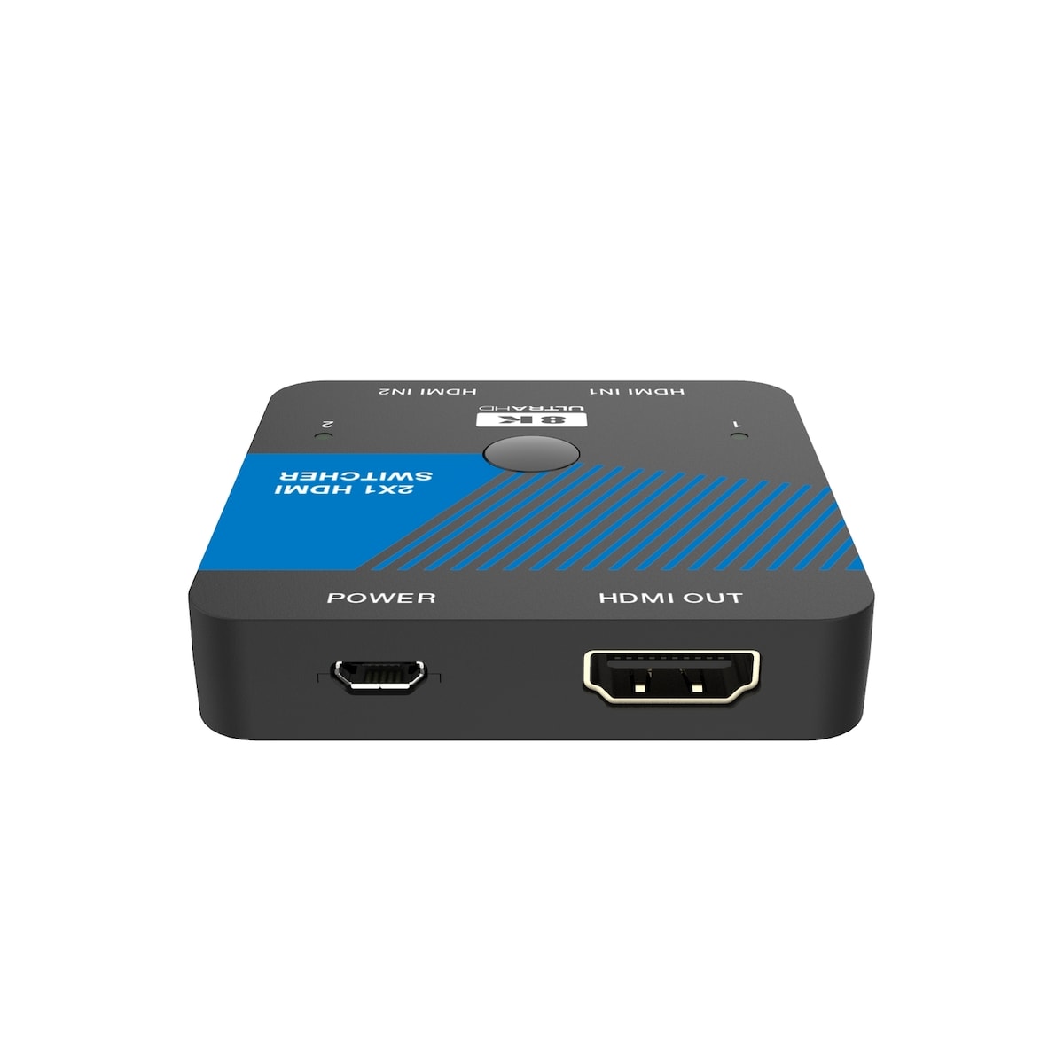 NÖRDIC HDMI 2.1 Switch 2 til 1 8K60Hz 4K120Hz CEC HDR Dolby Atmos, True HD, Digital Plus, DTS-HD Master