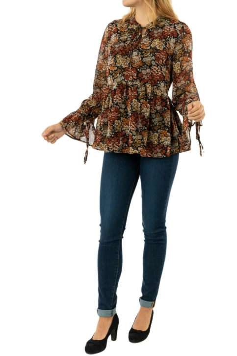 tee shirt manches longues molly bracken r1520a20 patchwork black