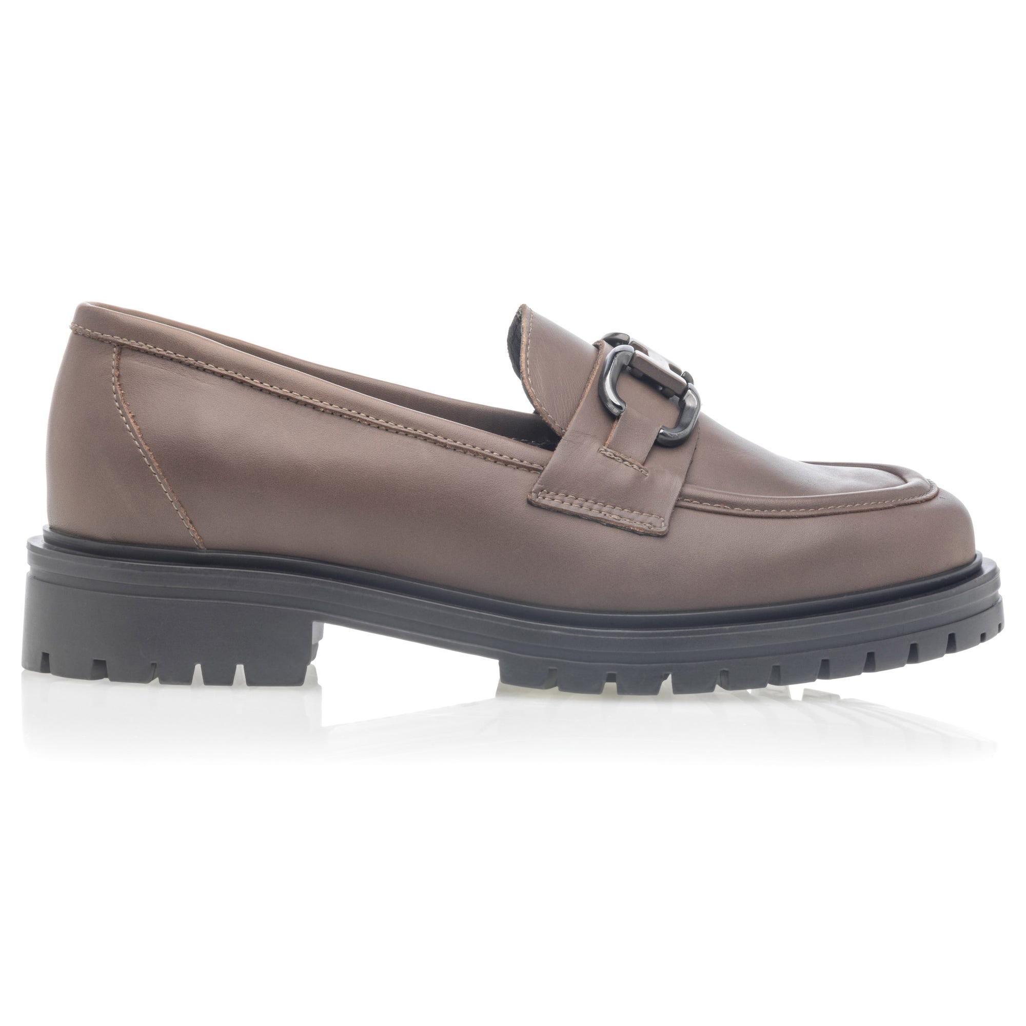 Mocassins Femme en cuir taupe