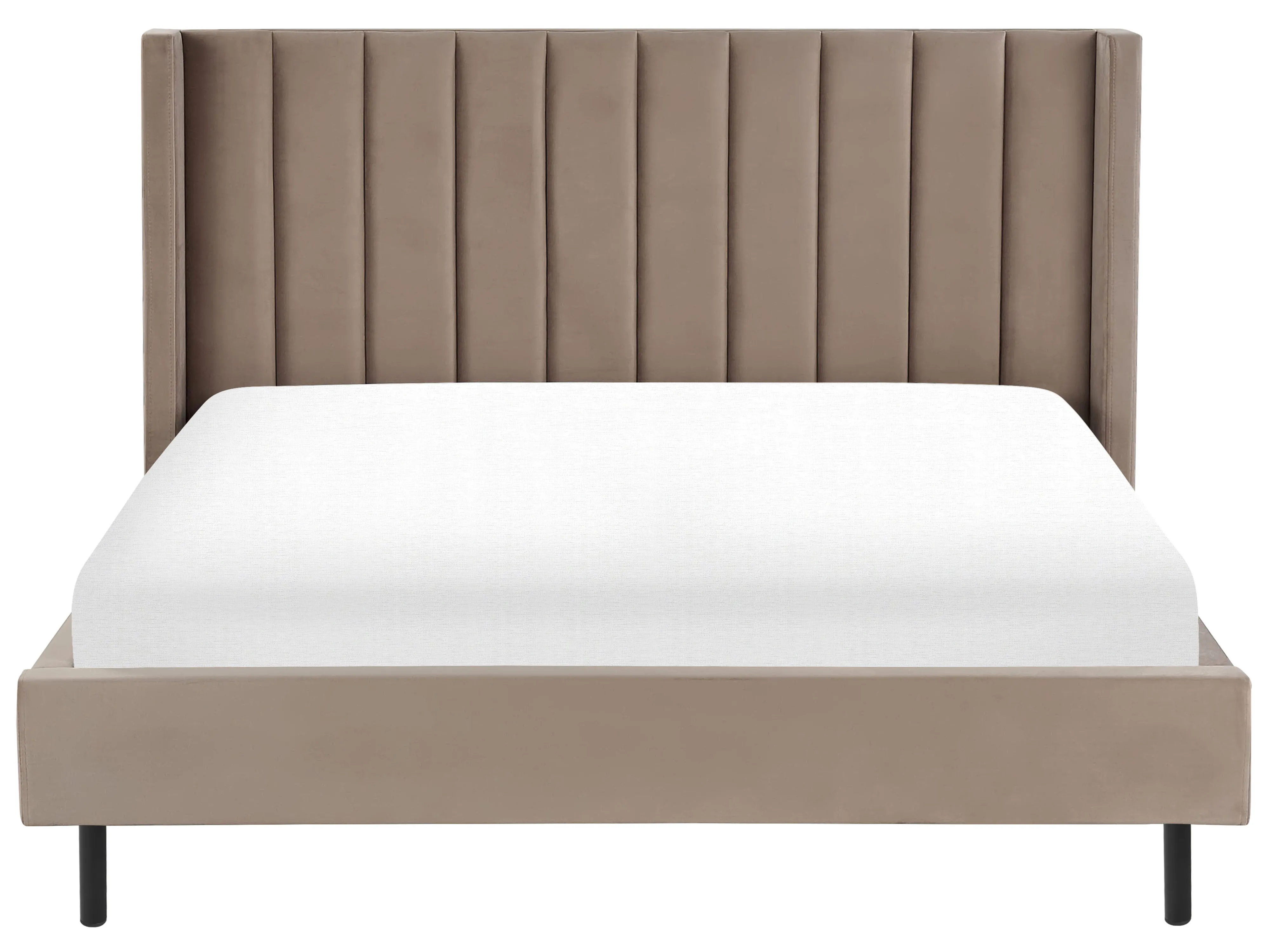 Bed Fluweel VILLETTE 180 x 200 cm Taupe