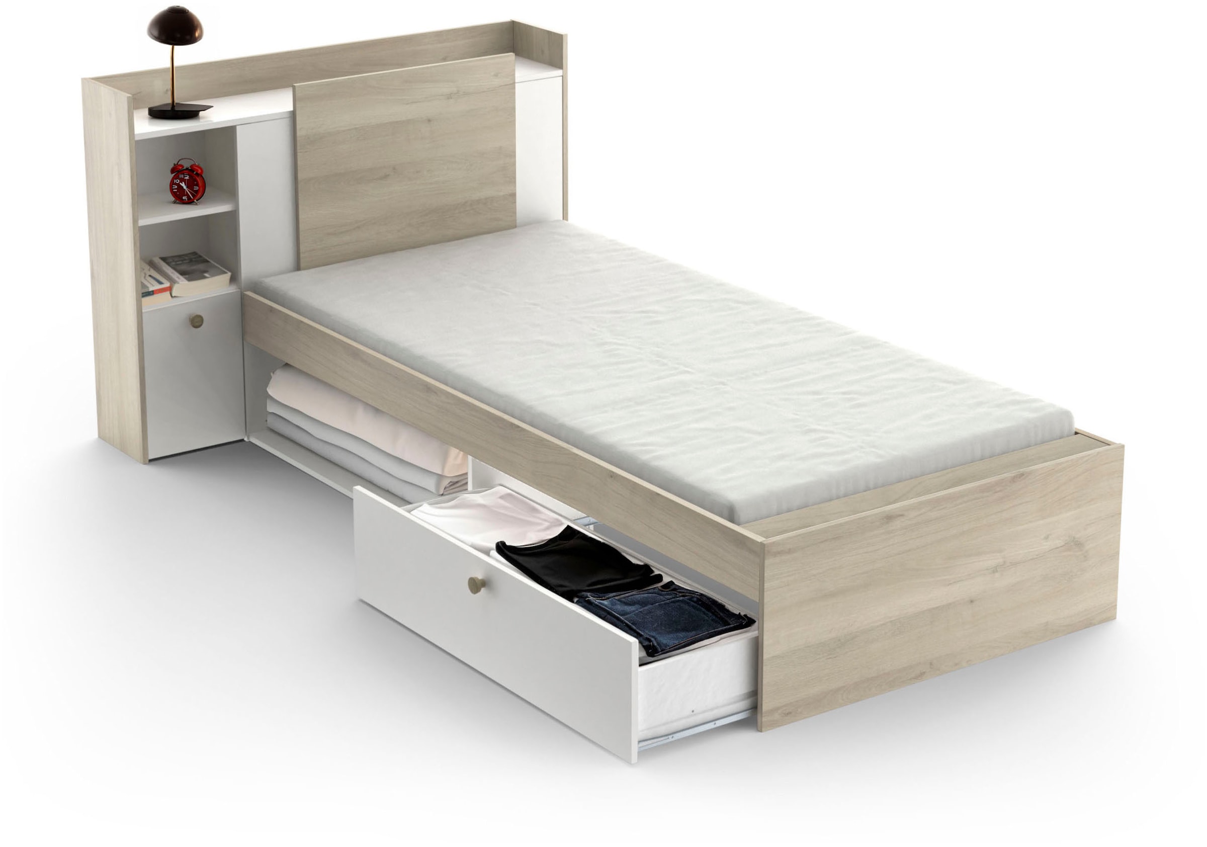 Demeyere GROUP Einzelbett »Life« ideal für kleine Räume, platzsparend, viel Stauraum