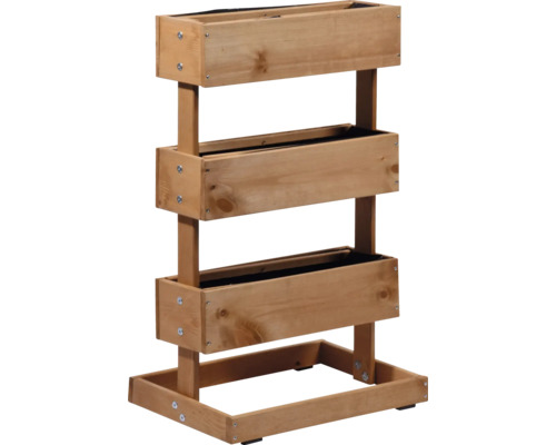 Verticale verhoogde tuinbak van dobar inclusief 3 plantenbakken, grenen, 49,5 x 30 x 78 cm, bruin