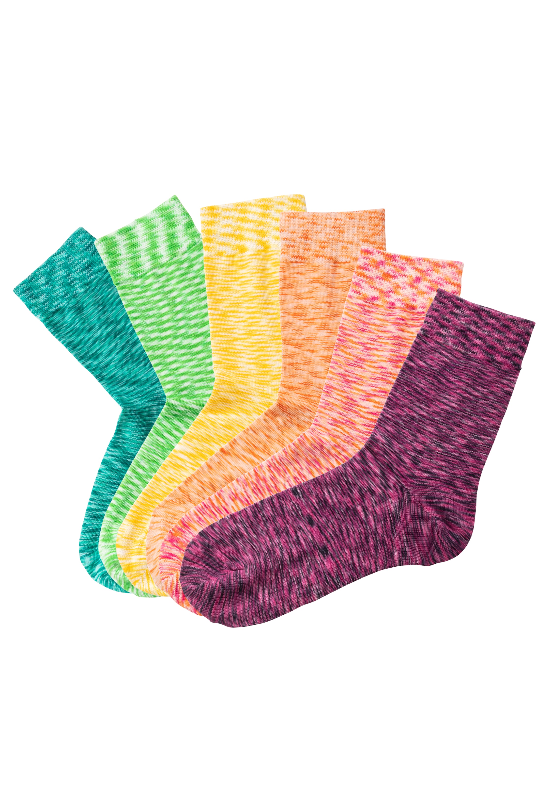 H.I.S Freizeitsocken Packung, 6 Stk. tlg. mit farbigem Garn