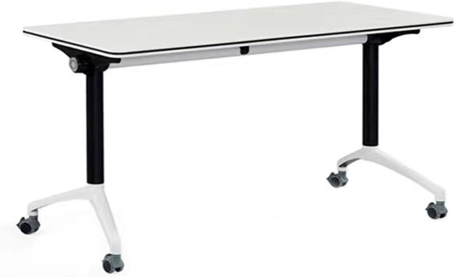 Klappbarer mobiler Trainingstisch mit Rollen, rechteckiger modularer Konferenztisch für Bürobesprechungen & Seminare, hohe Tragfähigkeit (140 x 40 cm)