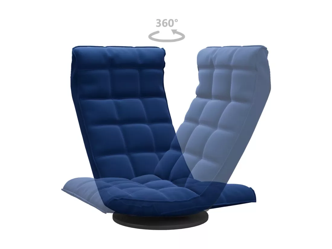 Chaise de sol pivotante Bleu Velours