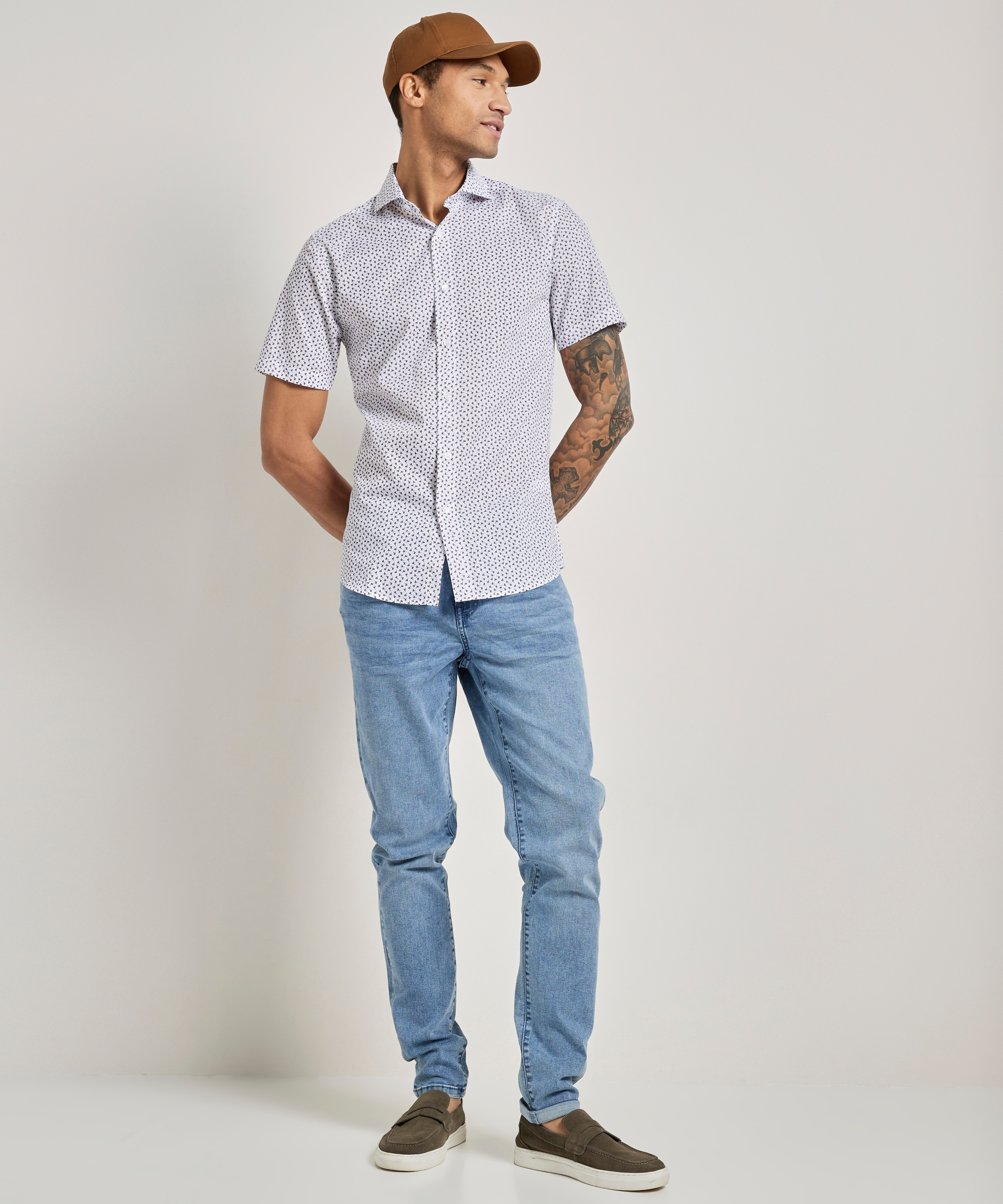 slim fit overhemd korte mouw
