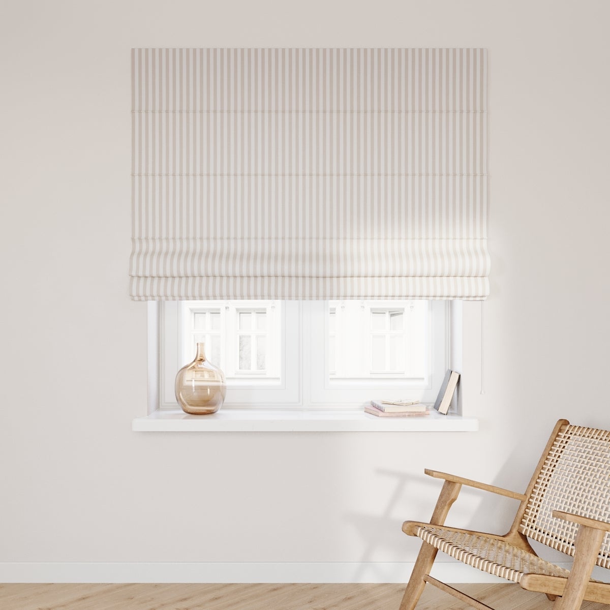 Vouwgordijn Quadro bruin en wit, 120x160 cm