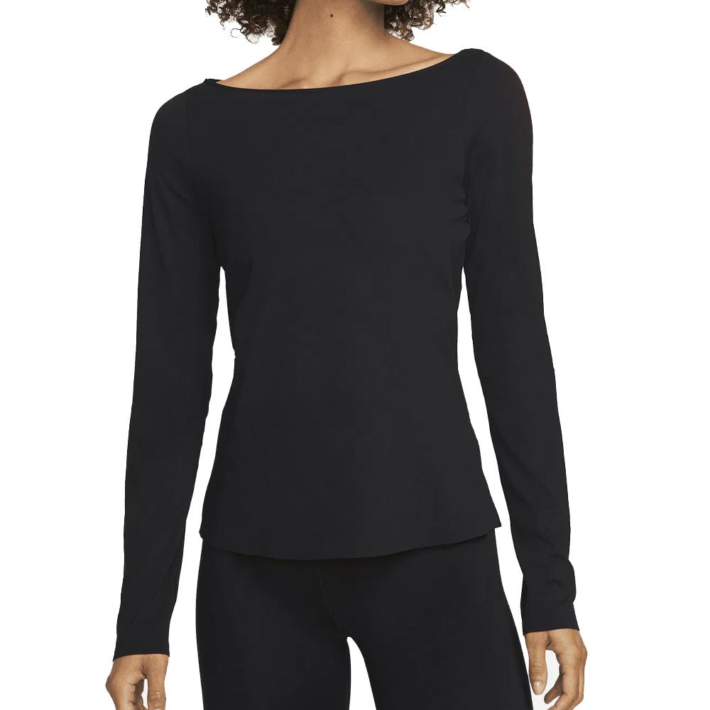 Nike T-shirt Manches Longues Noir Femme Nike Df Luxe