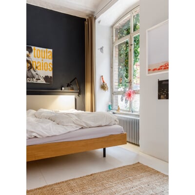 Bett Unidorm Grau, 140 × 200 cm