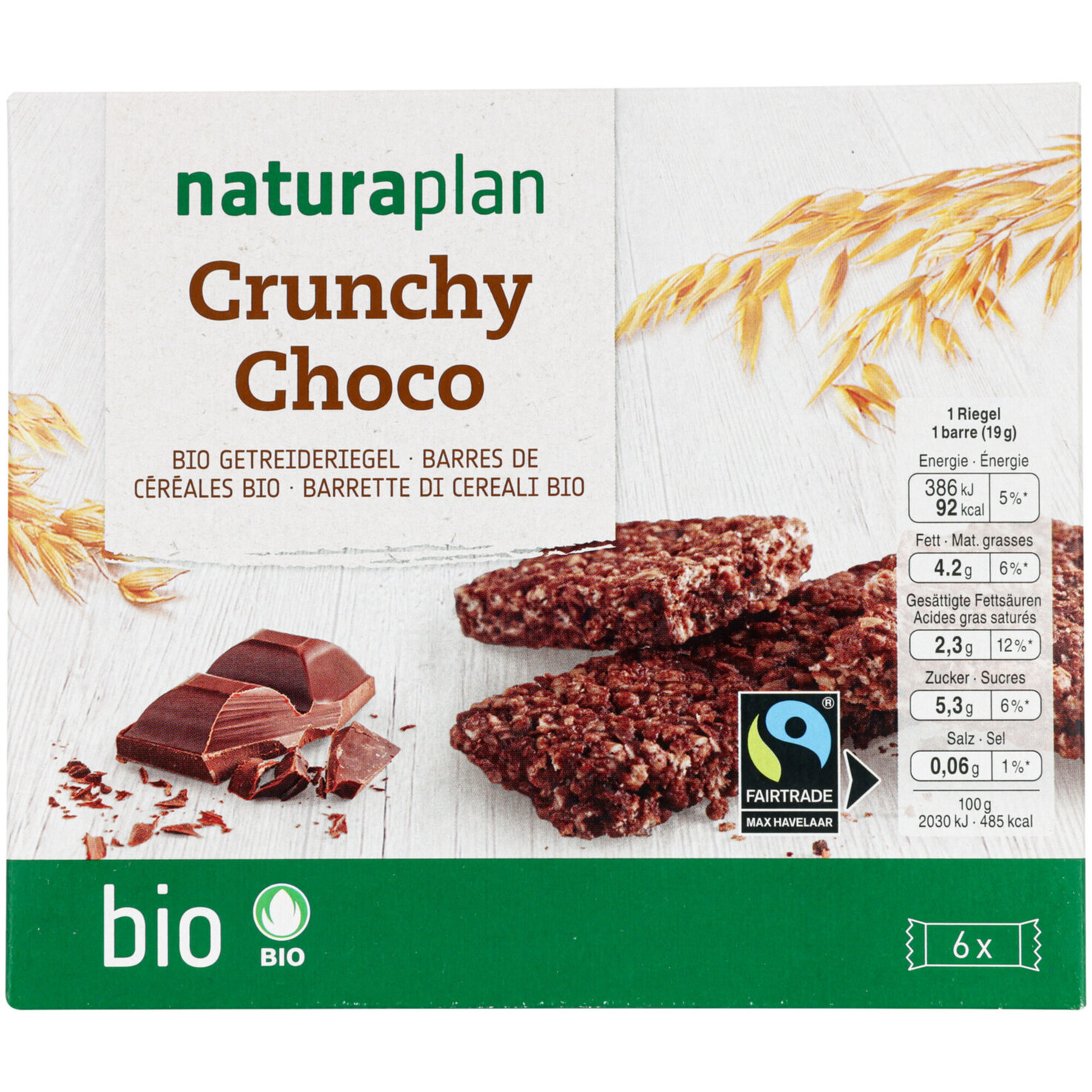 Naturaplan Bio Müesliriegel Crunchy Schokolade 6 Stück
