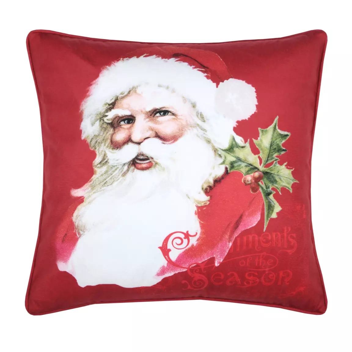 Coussin de Noël carré (40 cm) Oswald velours Rouge