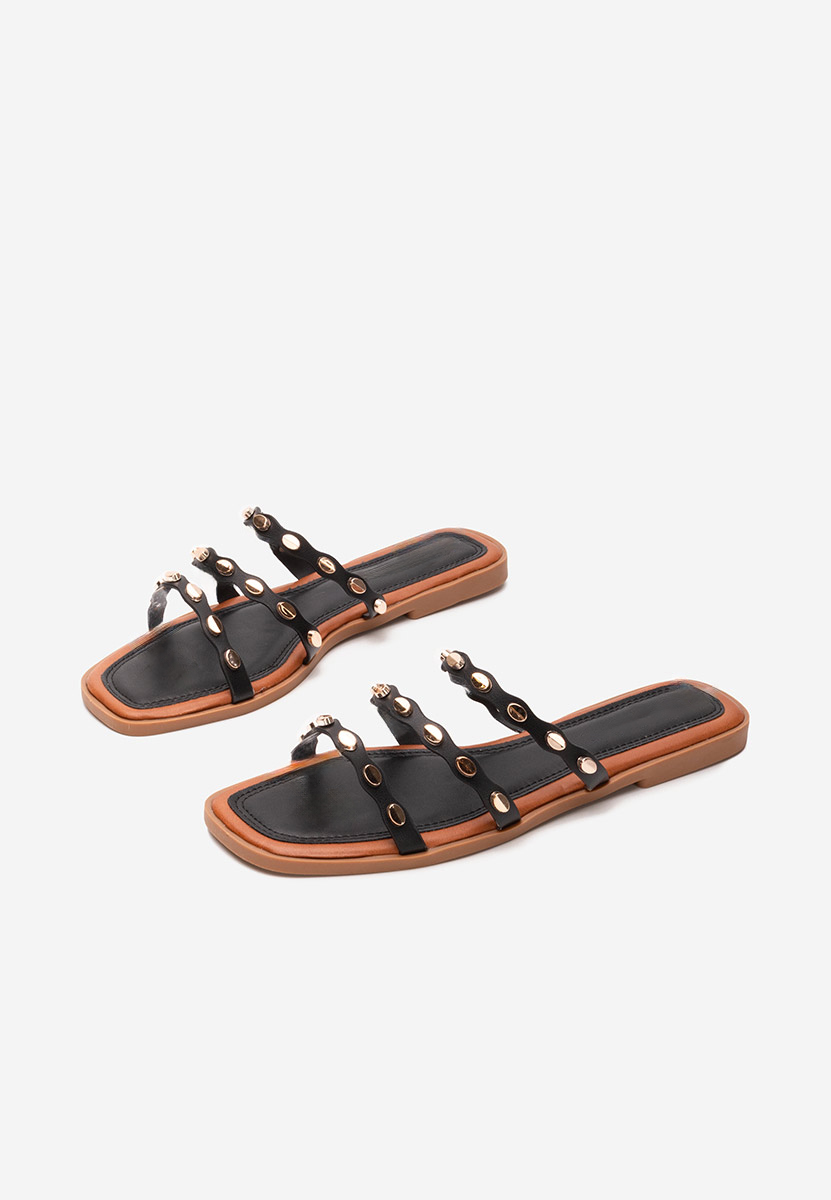 Mules plates femme noirs Gatta