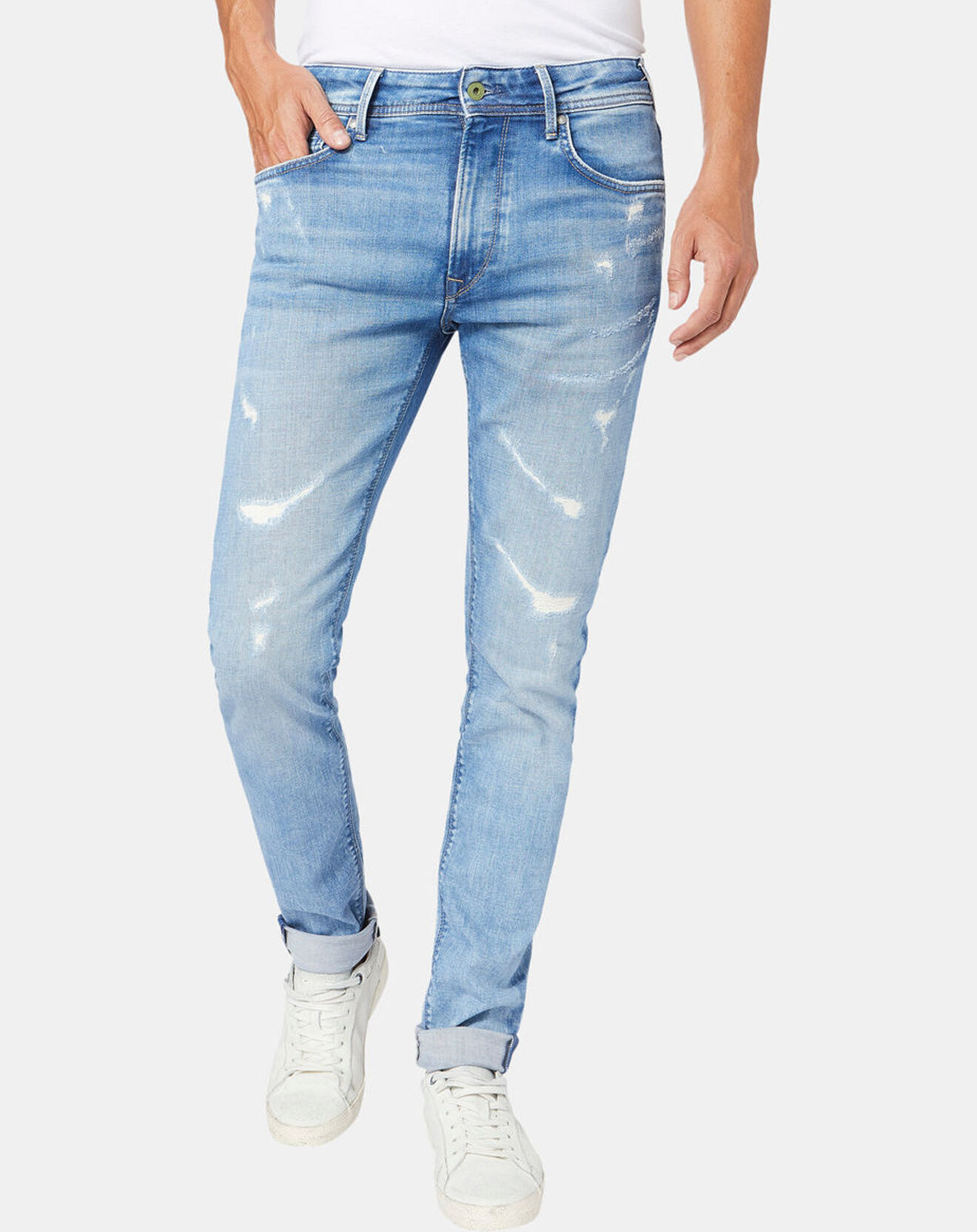 Pepe Jeans Jean Droit Stanley Destroy bleu clair