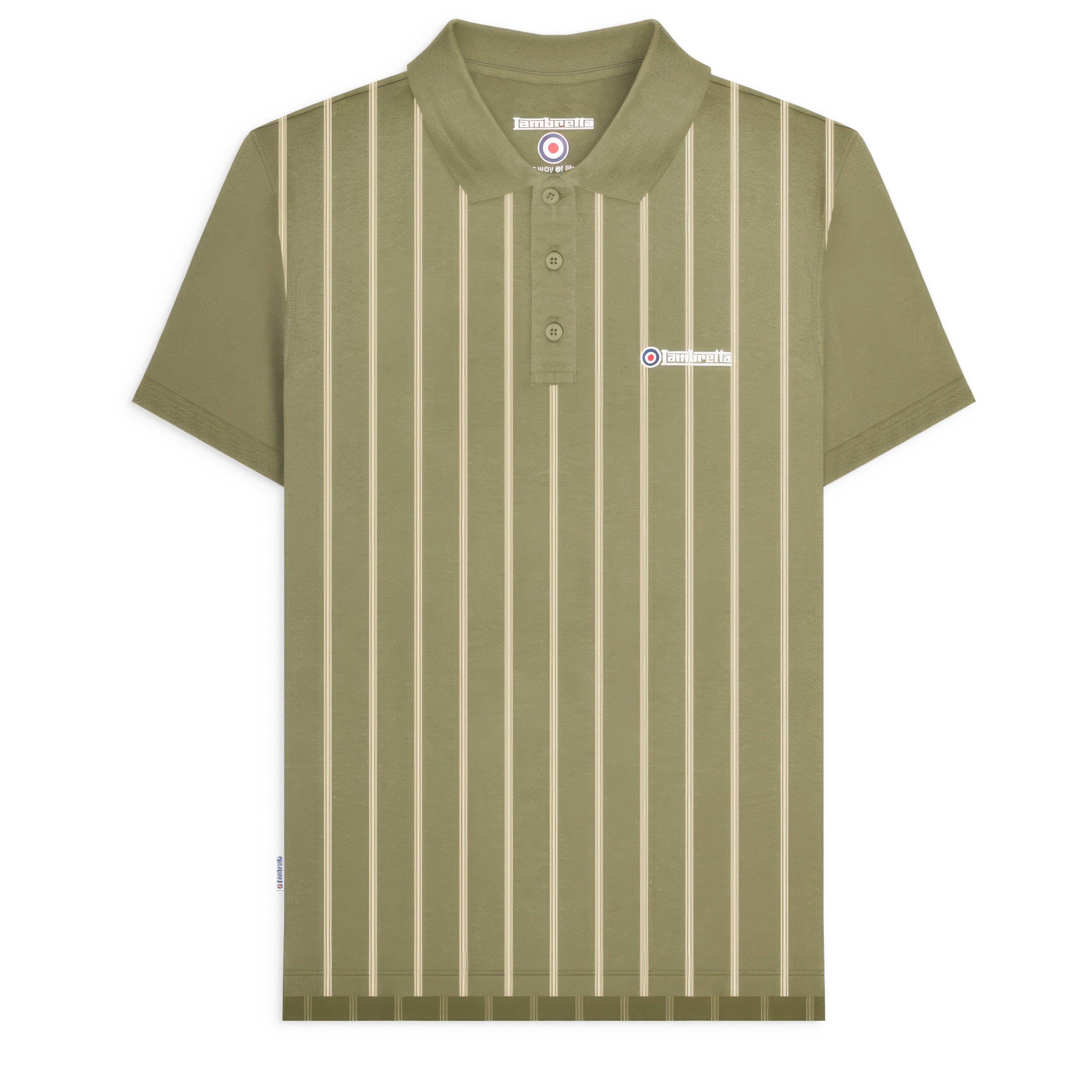 Lambretta Pinstripe Polo Shirt Mens