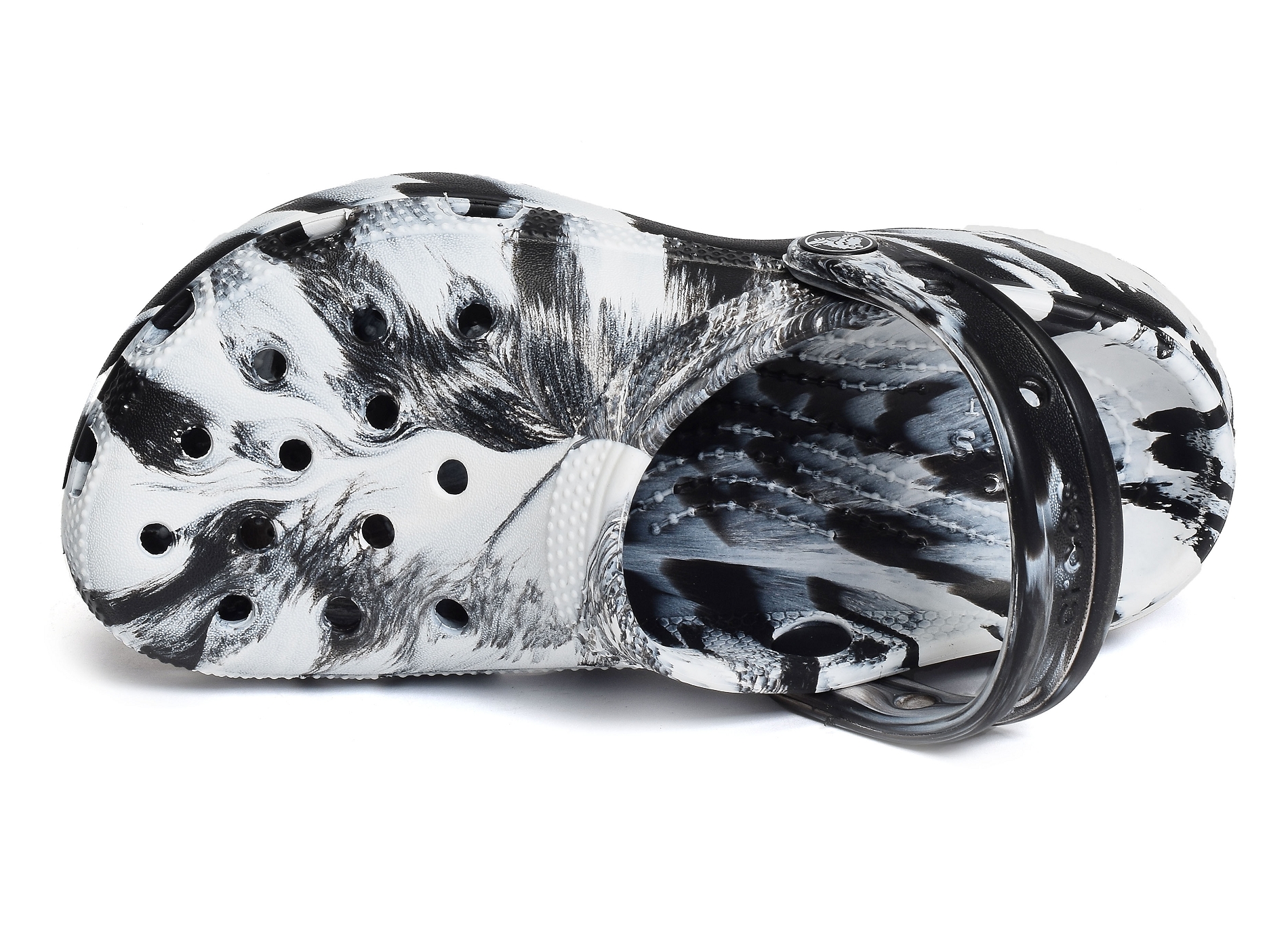 Classic plateform marbled clog noir blanc