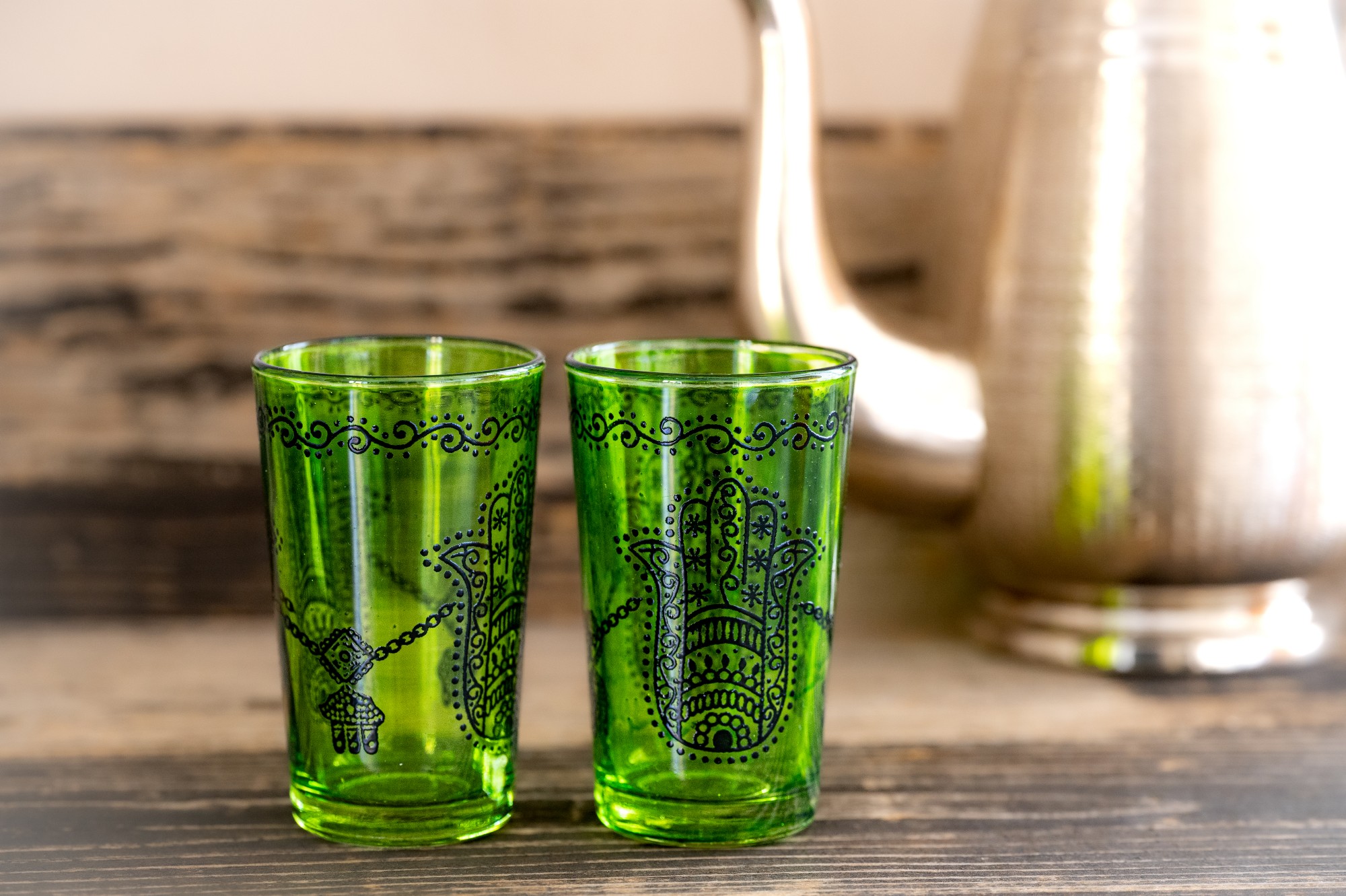 Teeglas 'Fatima', grün, Ø 5 cm, H 9 cm zu 4,80