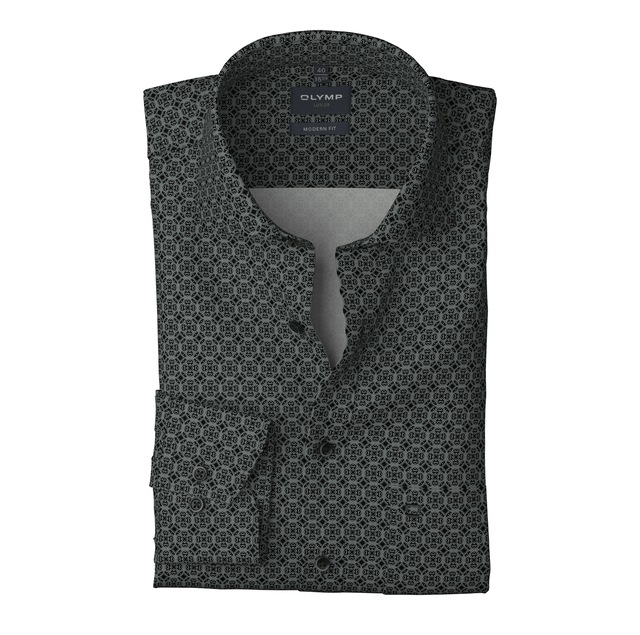 OLYMP Langarmhemd »Luxor modern fit« Royal-Kentkragen, Businesshemd, modern fit, gemustert
