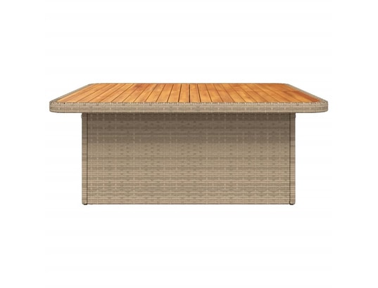 VIDAXL - Table de jardin beige 110x110x71 cm résine tressée bois acac...