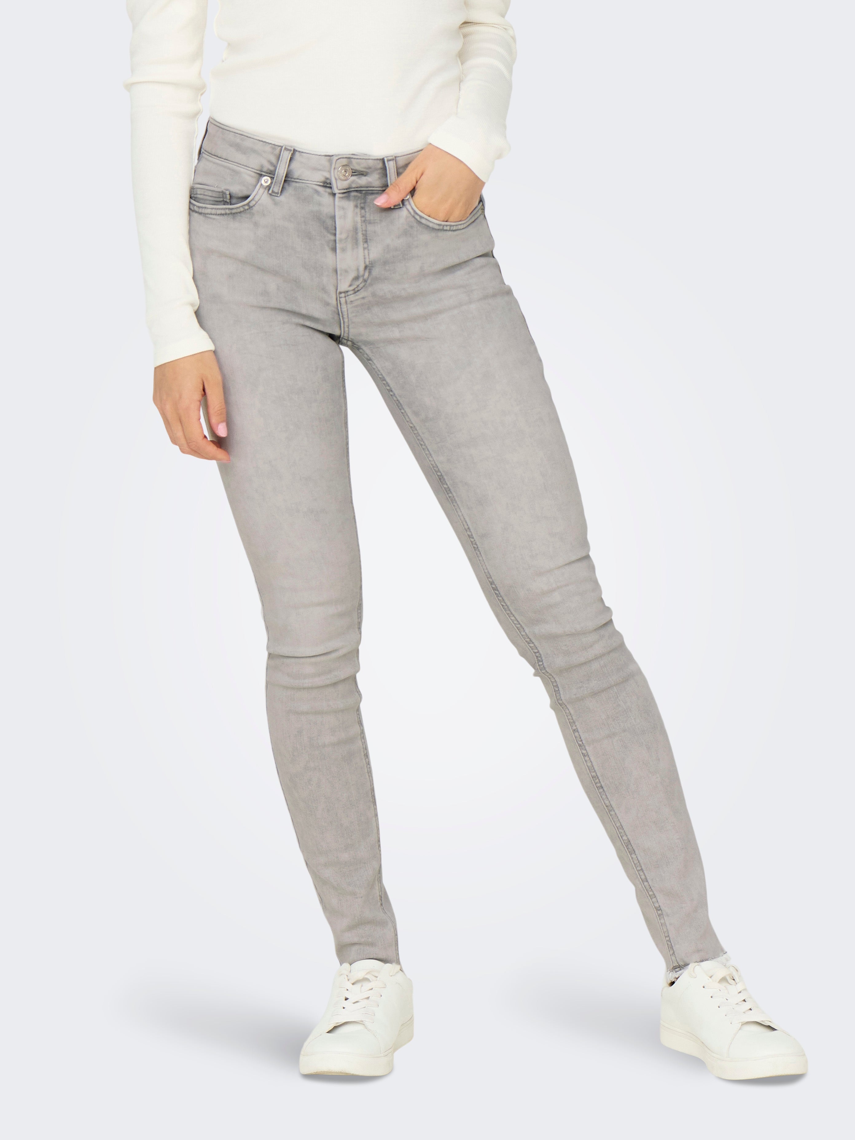 ONLBLUSH Mittlere Taille Skinny Fit Jeans Light Grey Denim