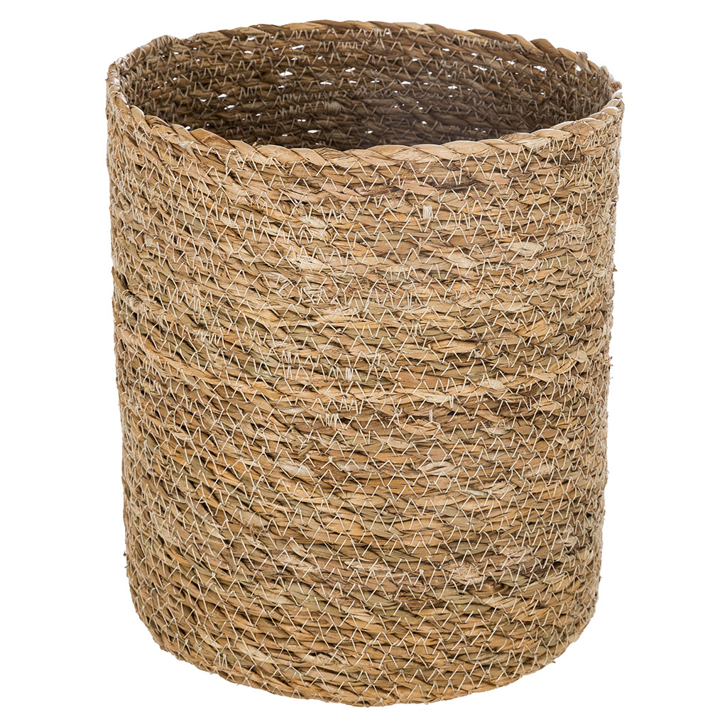 Panier cylindrique naturel tressé 18x18cm