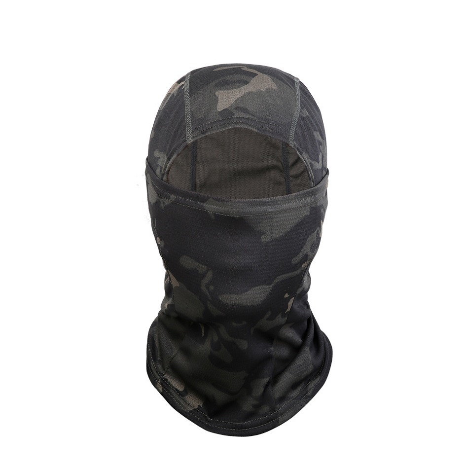 Ski Sturmhaube Camouflage Motorrad Halstuch Kälte   UV Gesichts Schutzmaske - Schwarz