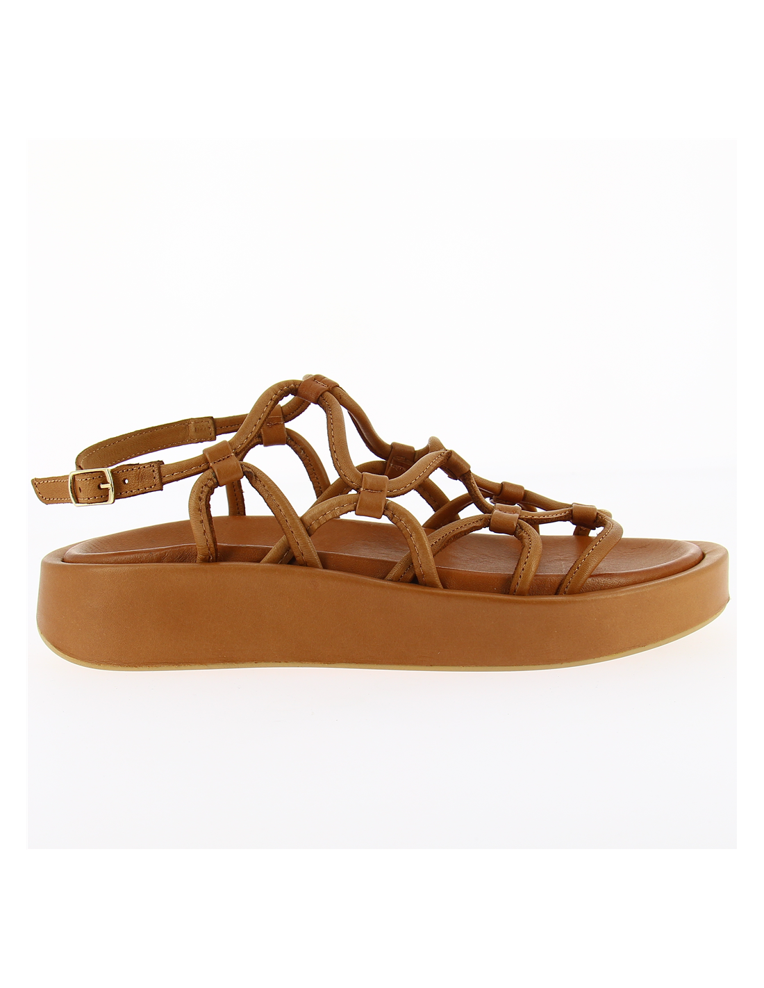 mosaic sandales compensées femme Lovea Coconut cuir marron