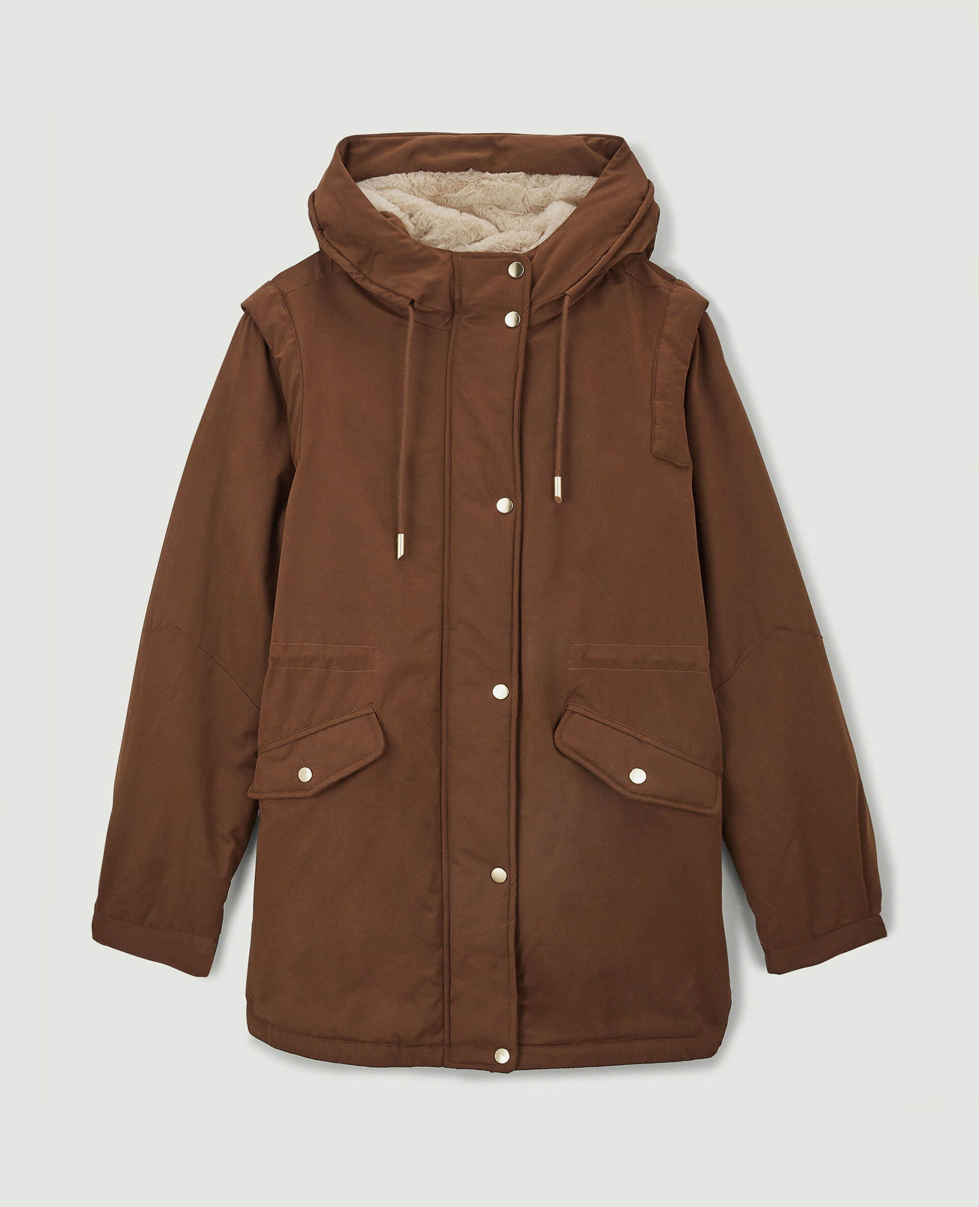 Parka avec doublure fourrure - Marron
