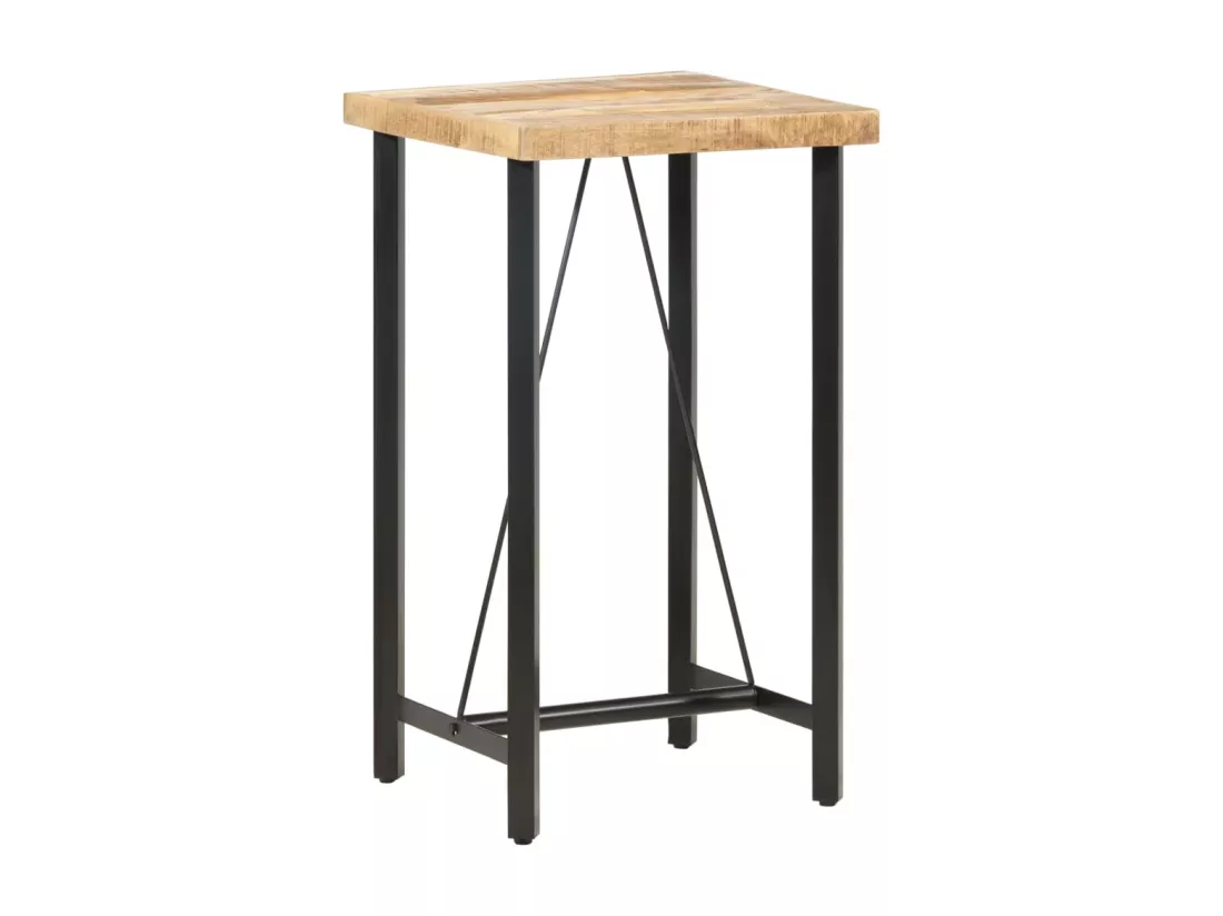 Table de bar 60x60x107 cm Bois de manguier brut