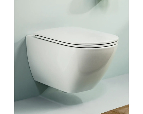 LAUFEN wandclosetset LUA, randloos, glanzend wit met toiletzitting H8660800000001