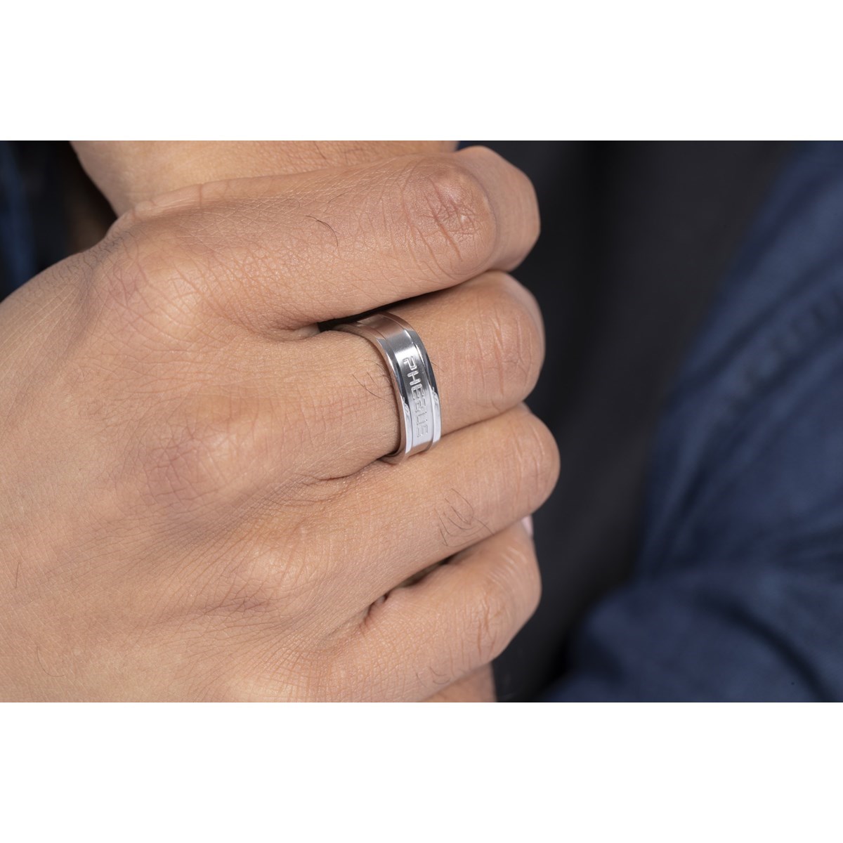 Bague en Acier 316L - blanc brillant