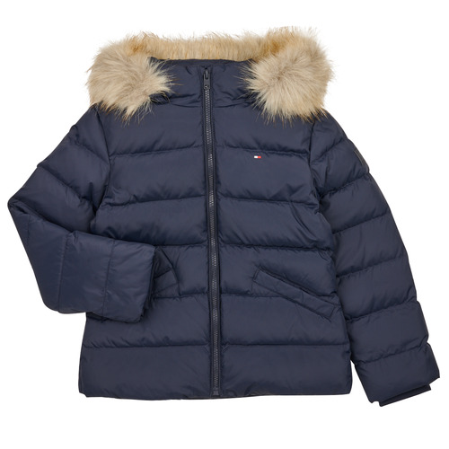 Tommy Hilfiger - ESSENTIAL DOWN FUR HOOD JACKET - Marine
