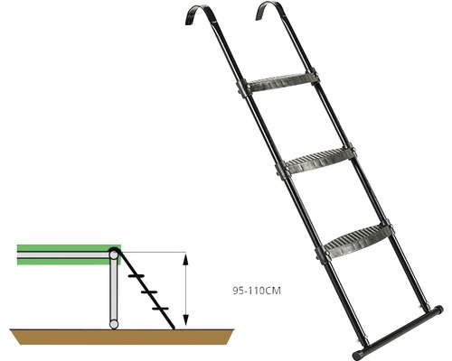 EXIT Trampoline Ladder Frame Hoogte 95-110 cm Zwart